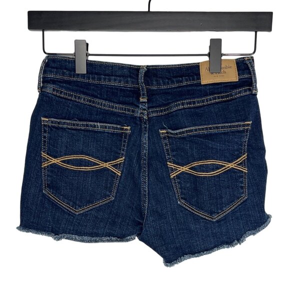 Abercrombie & Fitch High Rise Distressed Cutoff Jean Shorts Women’s 0 (25) - Picture 3 of 13